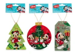 Disney Mickey And Friends Mini Hanging Sign 3 Christmas Ornament New With Tag