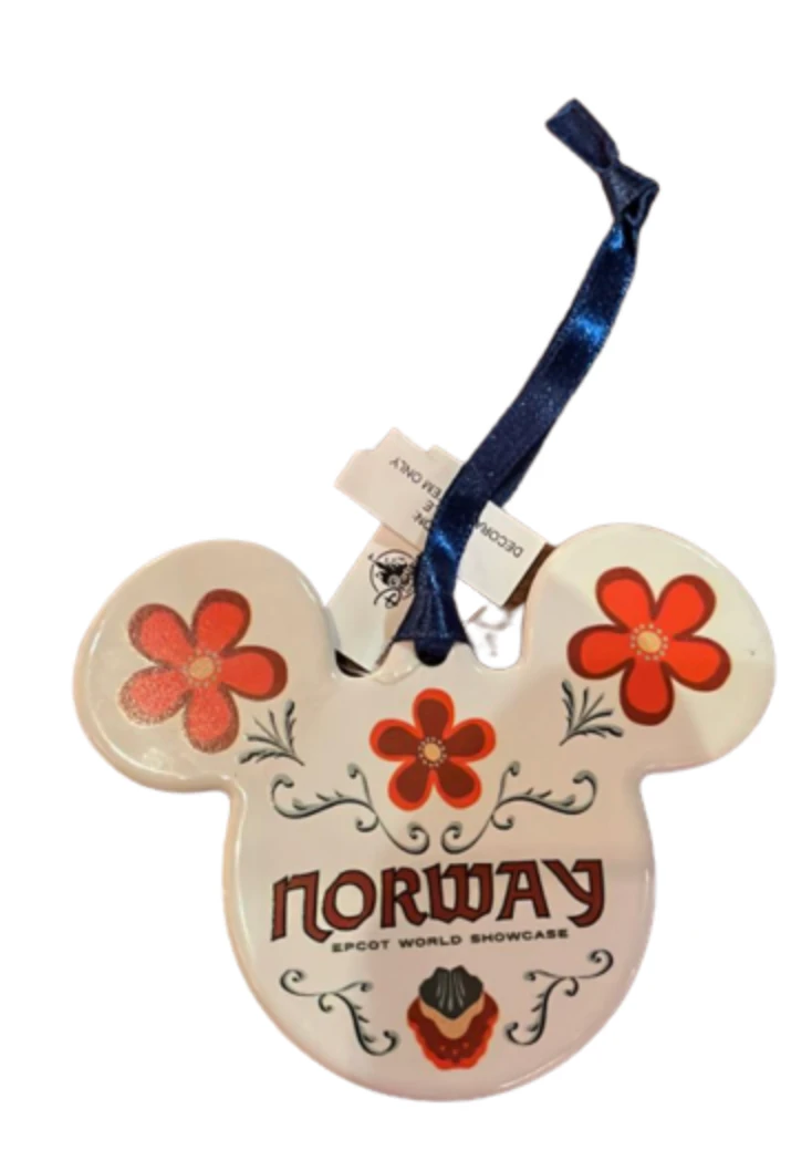 Disney Parks Epcot Norway Floral Mickey Icon Christmas Disc Ornament New W Tag 5 Disney Parks Epcot Norway Floral Mickey Icon Christmas Disc Ornament New W Tag - Image 3