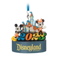 Disney Disneyland 2023 Mickey And Minnie Light-Up Christmas Ornament New W Tag