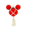 Disney Mickey Tile & Macrame Icon Glass Ball Sketchbook Christmas Ornament New